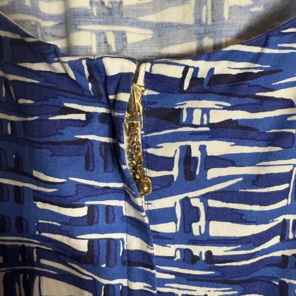 Kate Spade Sonja Striped Dress Women's 8 Blue White Fit & Flare Pleated Pockets - Picture 8 of 10